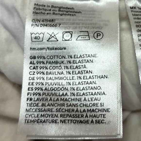 H&M Women's Cream High Waisted Straight Casual Cropped Denim Jeans Size 6 - Picture 5 of 5